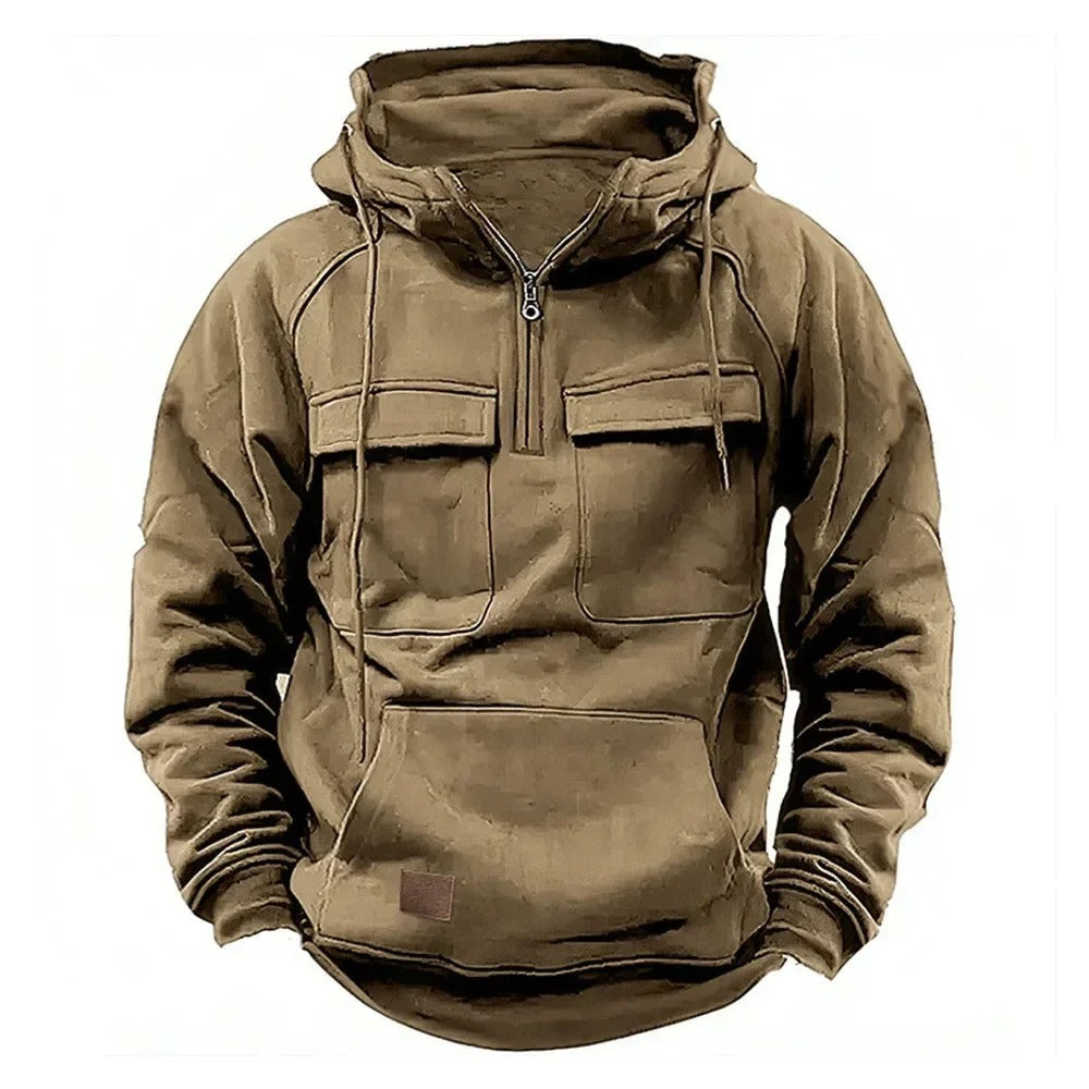 Warm tactical military jacket with zip