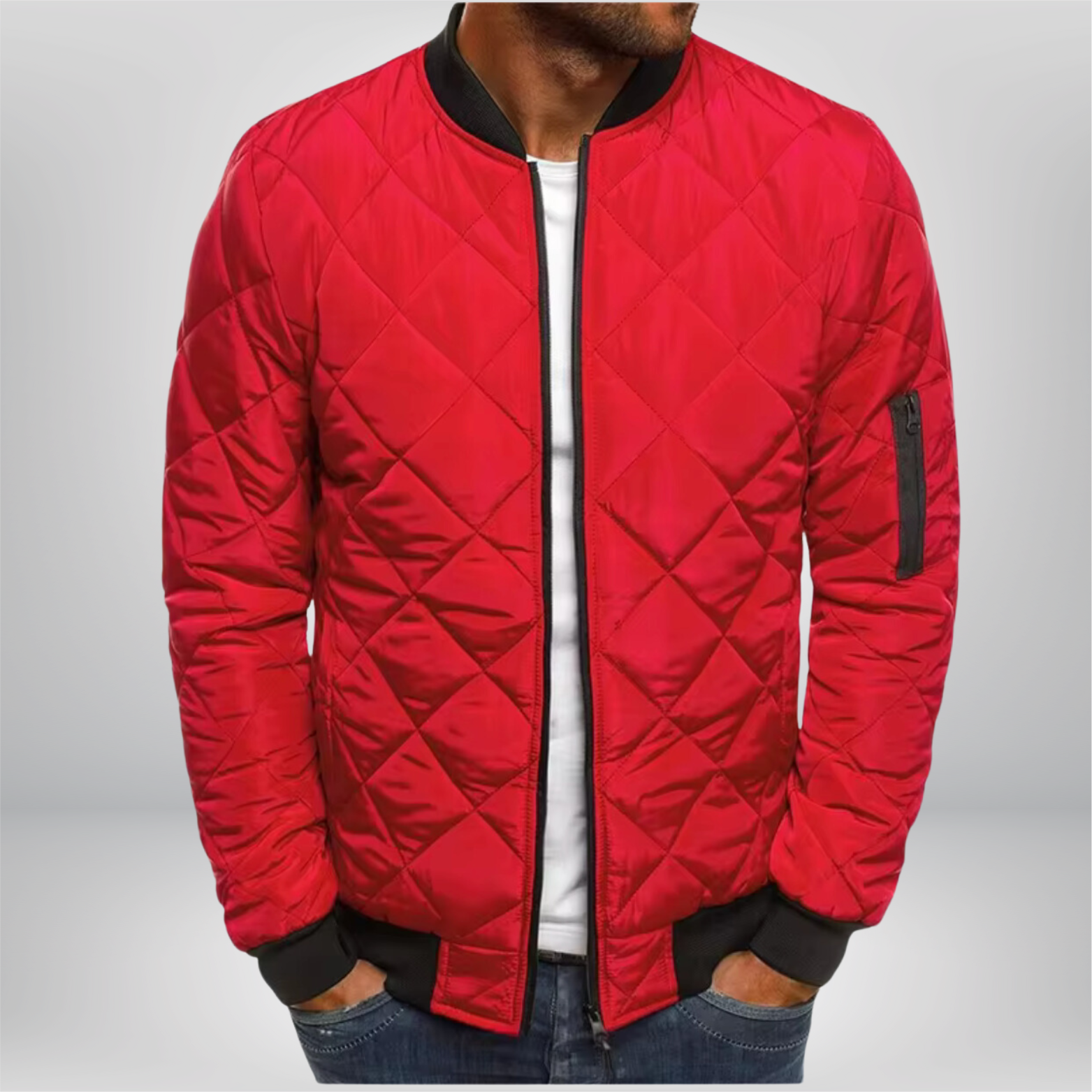 Padded bomber jacket for men