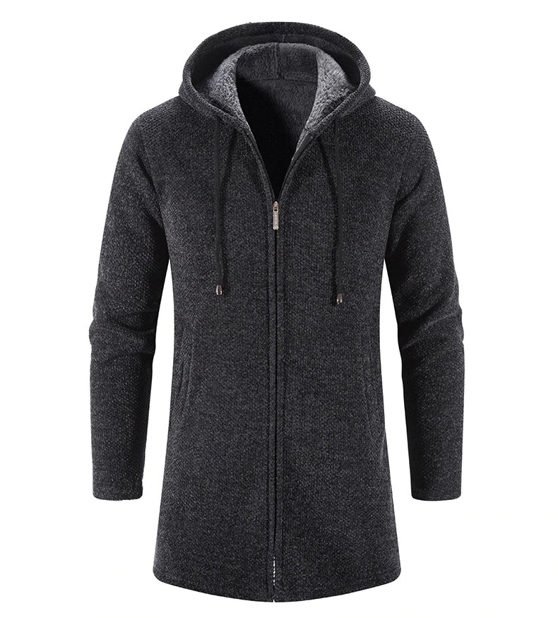 Long-sleeved hoodie cardigan for men