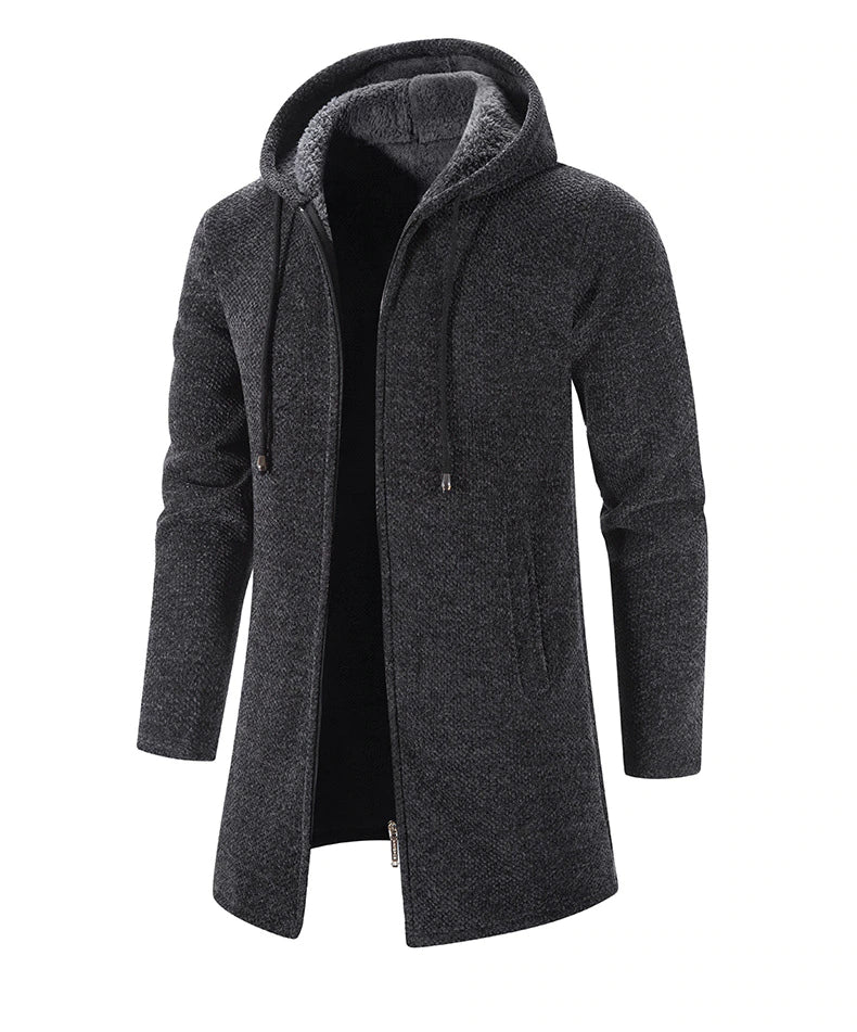 Long-sleeved hoodie cardigan for men