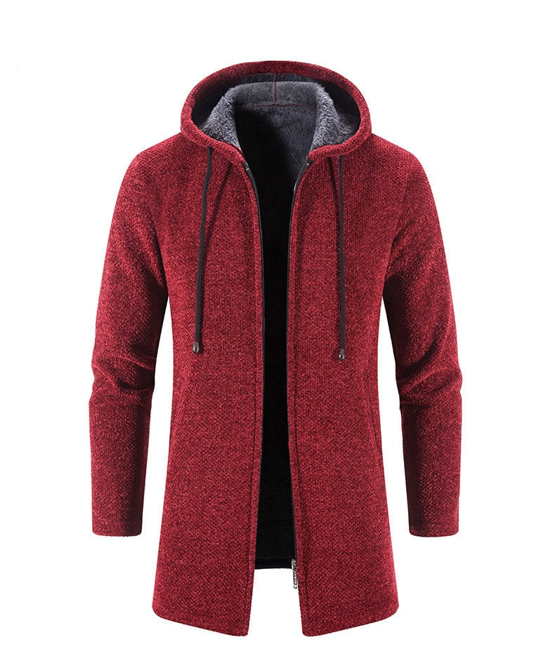 Long-sleeved hoodie cardigan for men