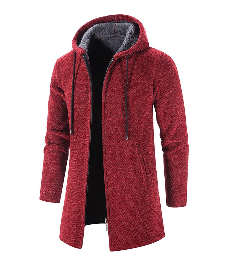 Long-sleeved hoodie cardigan for men