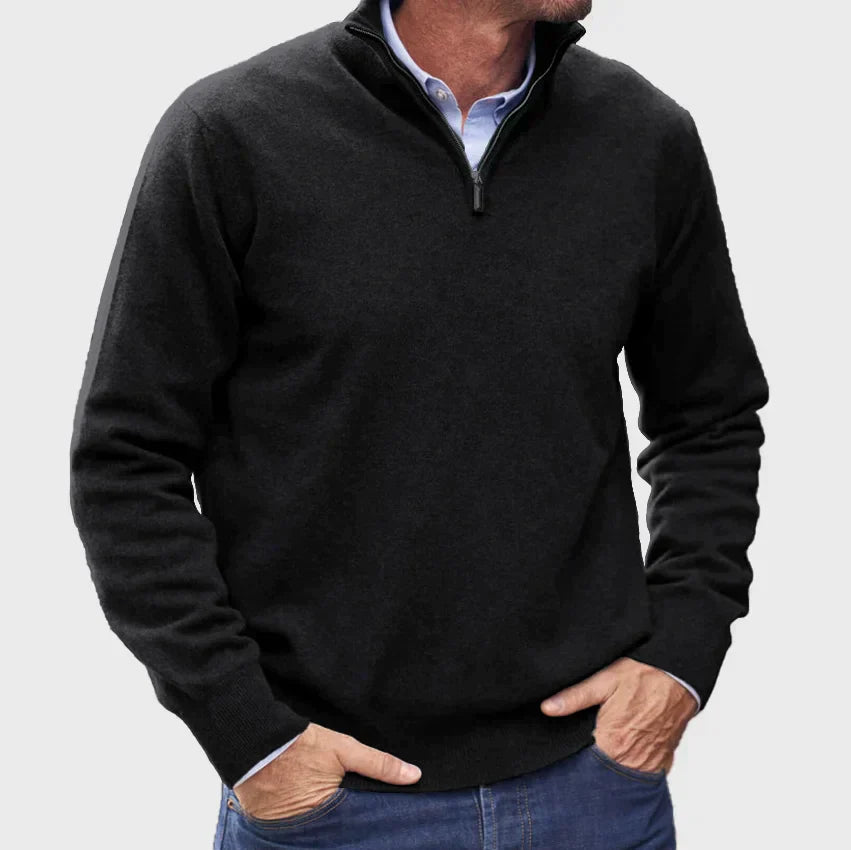 Jumper with zip collar for men