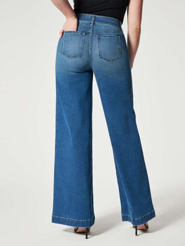 Pull-On Jeans With Wide Legs for women