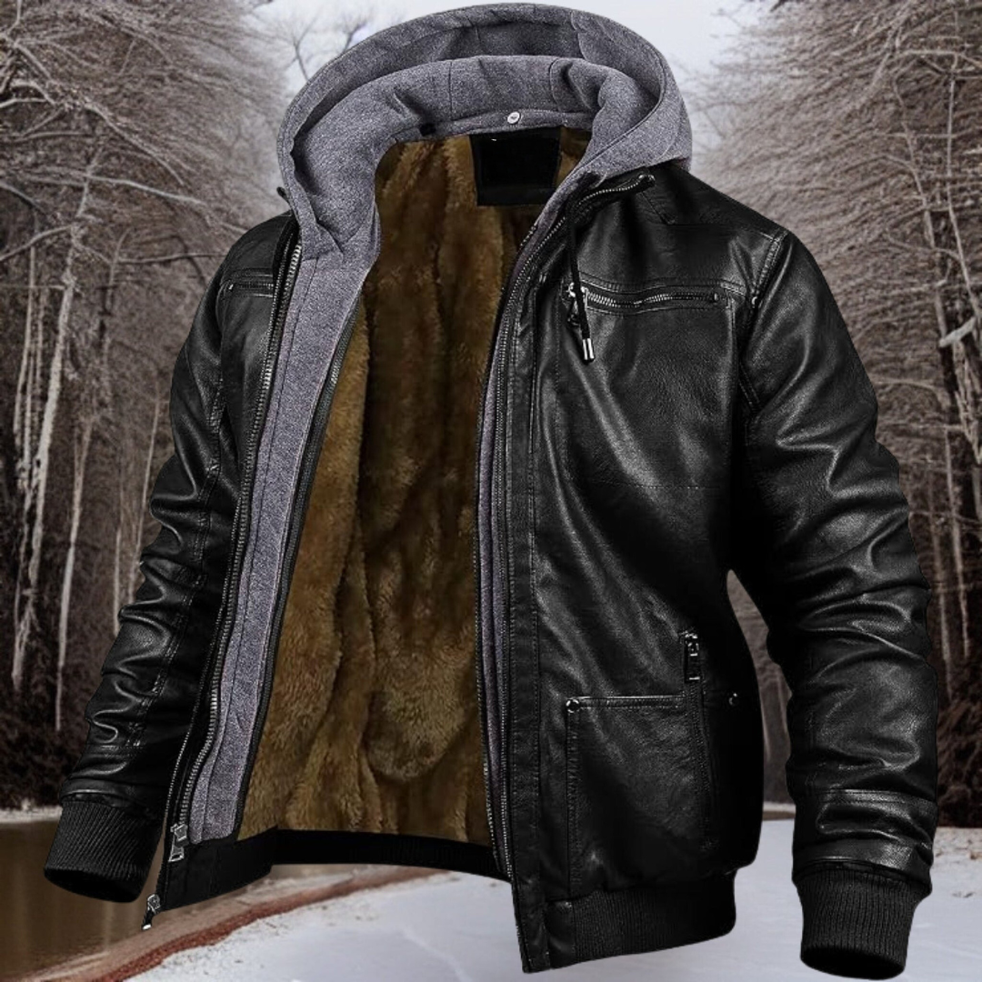 Fashionable leather jacket for men