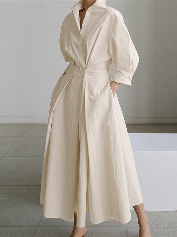 Elegant Maxi Shirt Dress