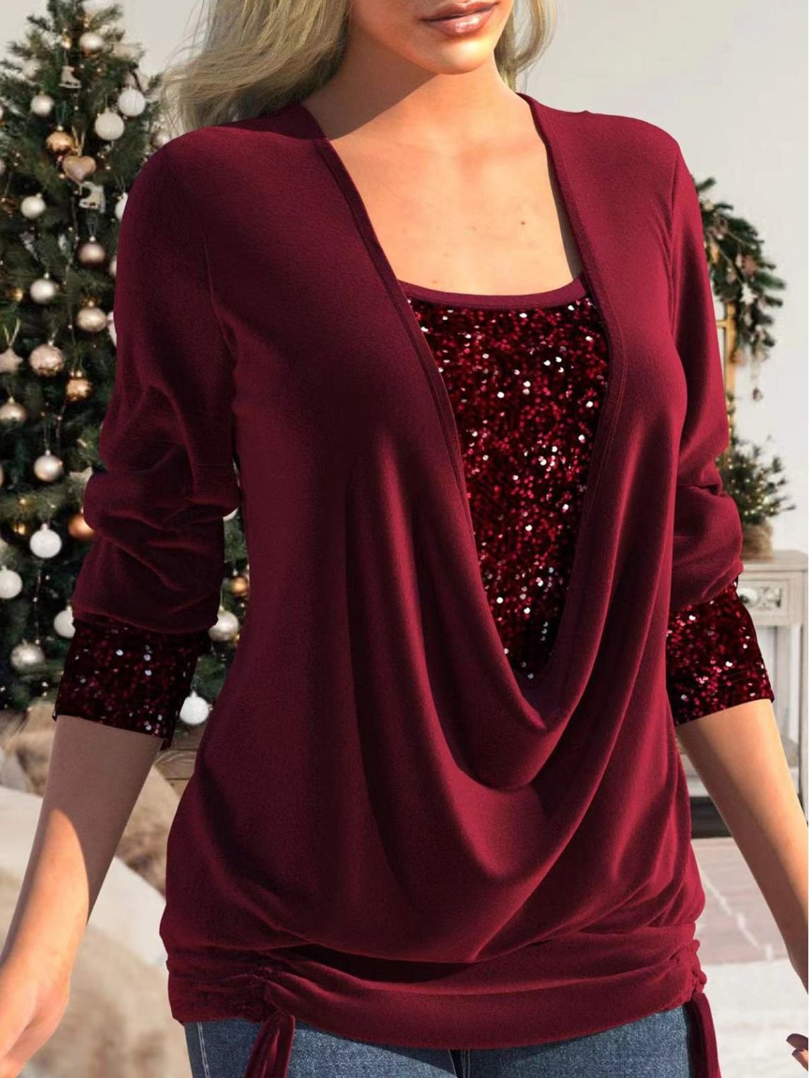 Elara - Elegant Glitter Blouse