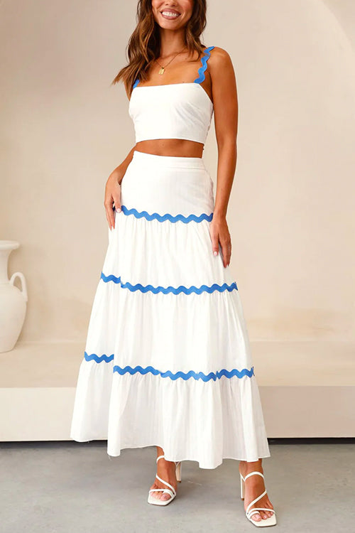 Farida - Ric Rac Cami & Tiered Maxi Skirt Set