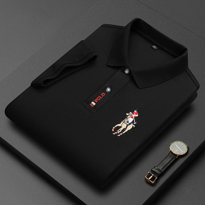 Luxury polo shirt with short sleeves for men