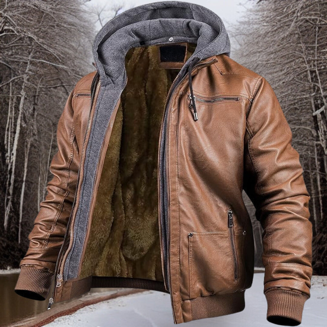 Fashionable leather jacket for men