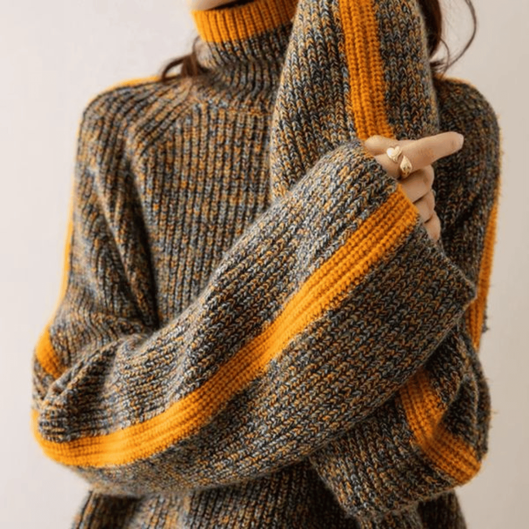 Melange Knit Turtleneck Sweater