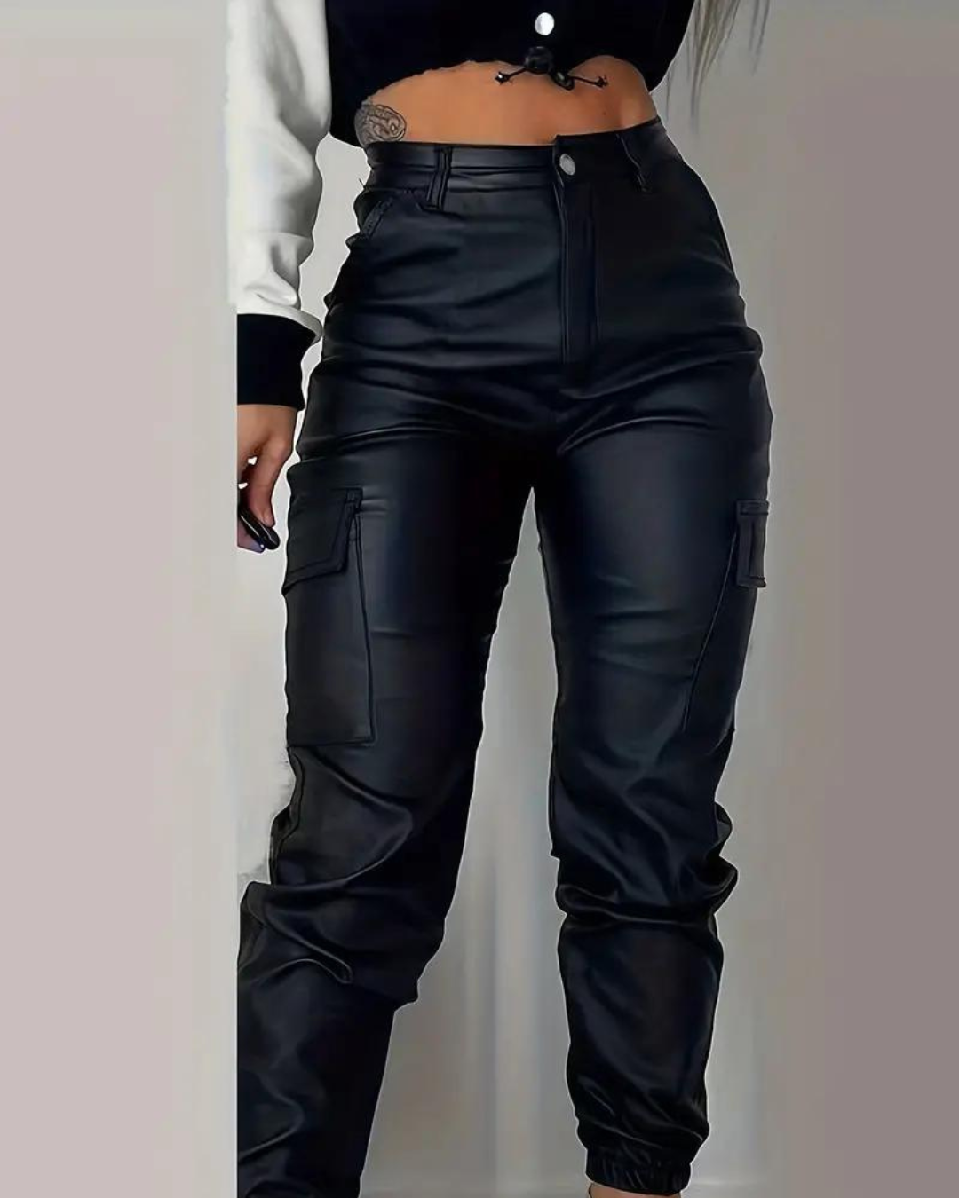 Liora - Cargo Leather Pants