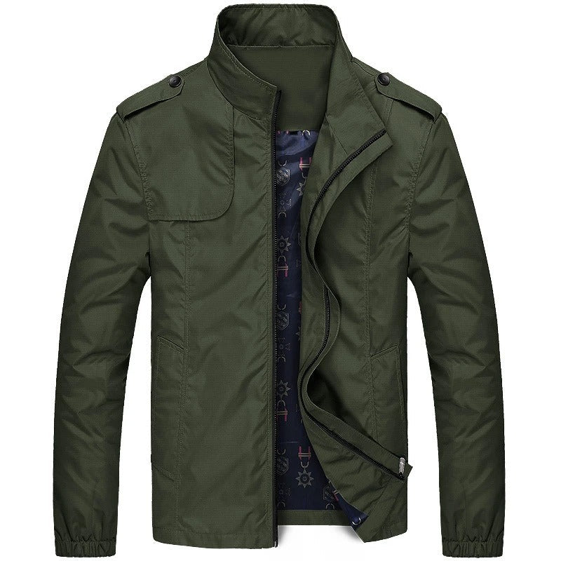 Men's summer jacket with stand-up collar