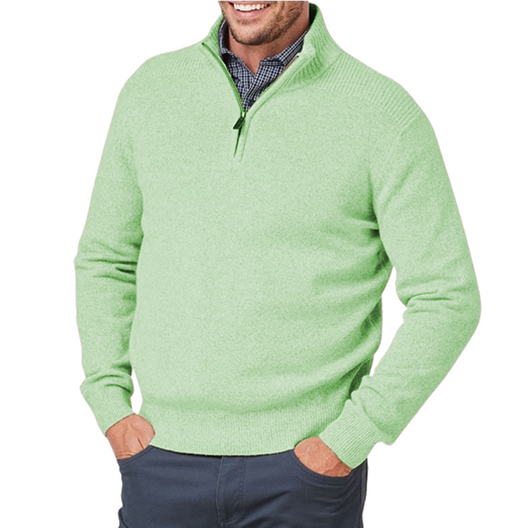 Men's jumper with three-quarter zip