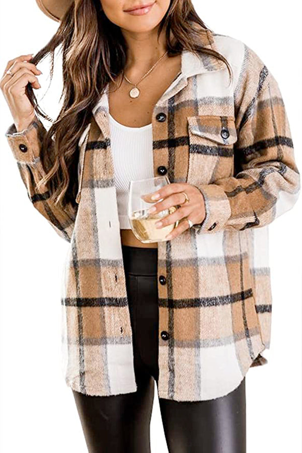 Long Sleeve Plaid Flannel for women