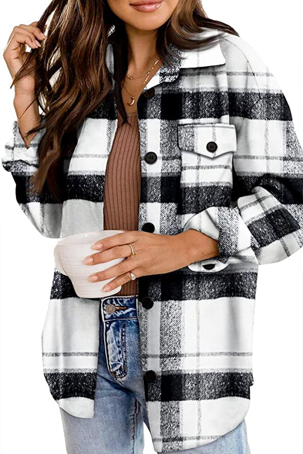 Long Sleeve Plaid Flannel for women