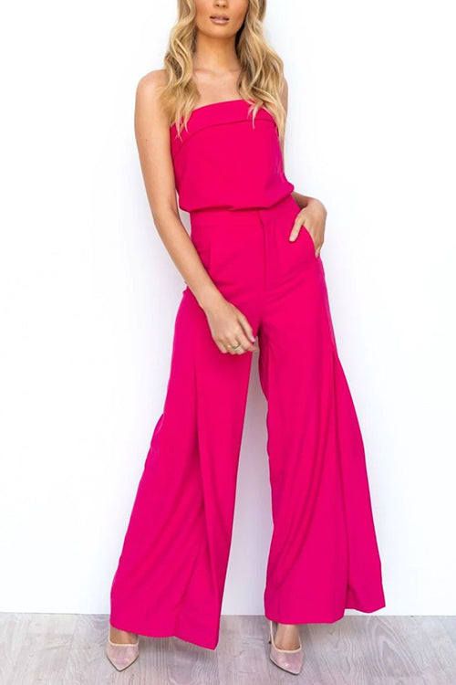 Alondra - Strapless Tube & Wide Leg Pants Set