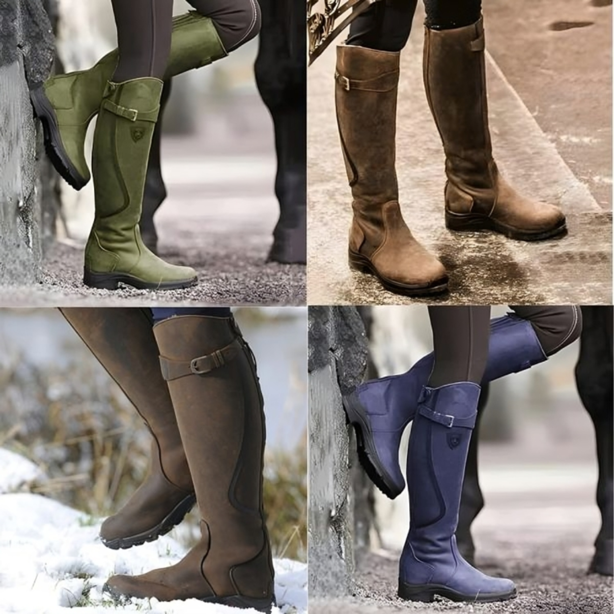 Knee-High Suede Riding Boots for women