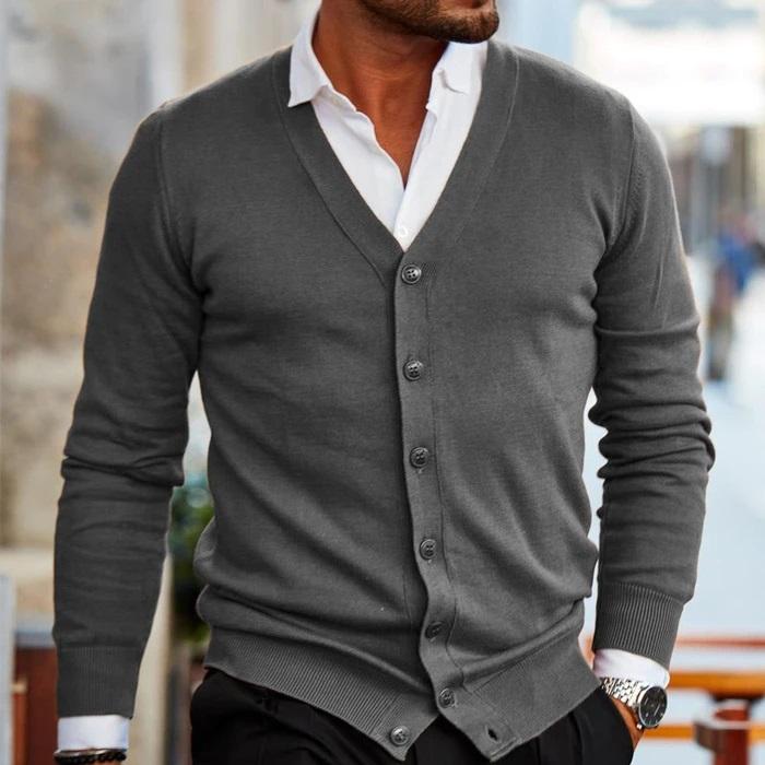 Men's casual cardigan with buttons