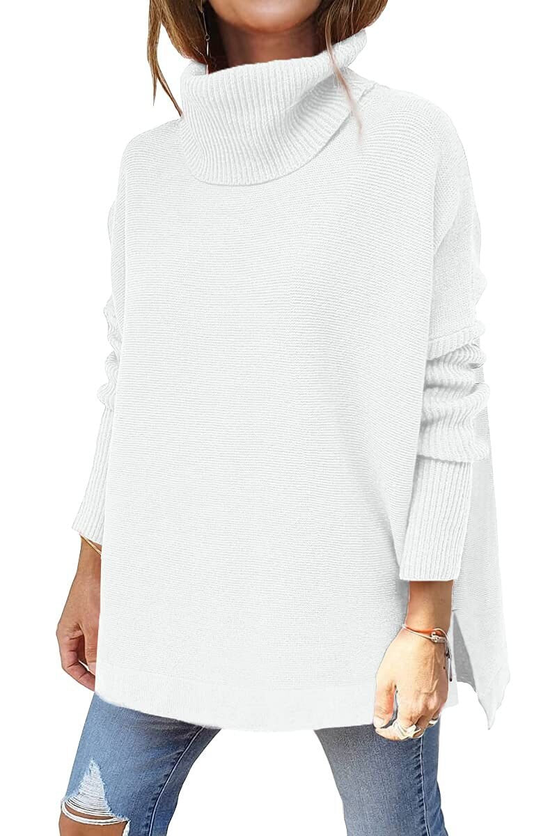 Oversized Turtleneck Batwing Knit Sweater