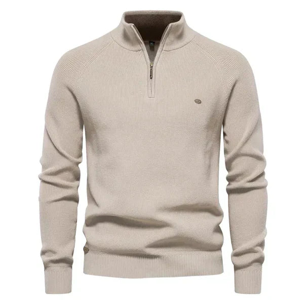 Men's knitted jumper with zip