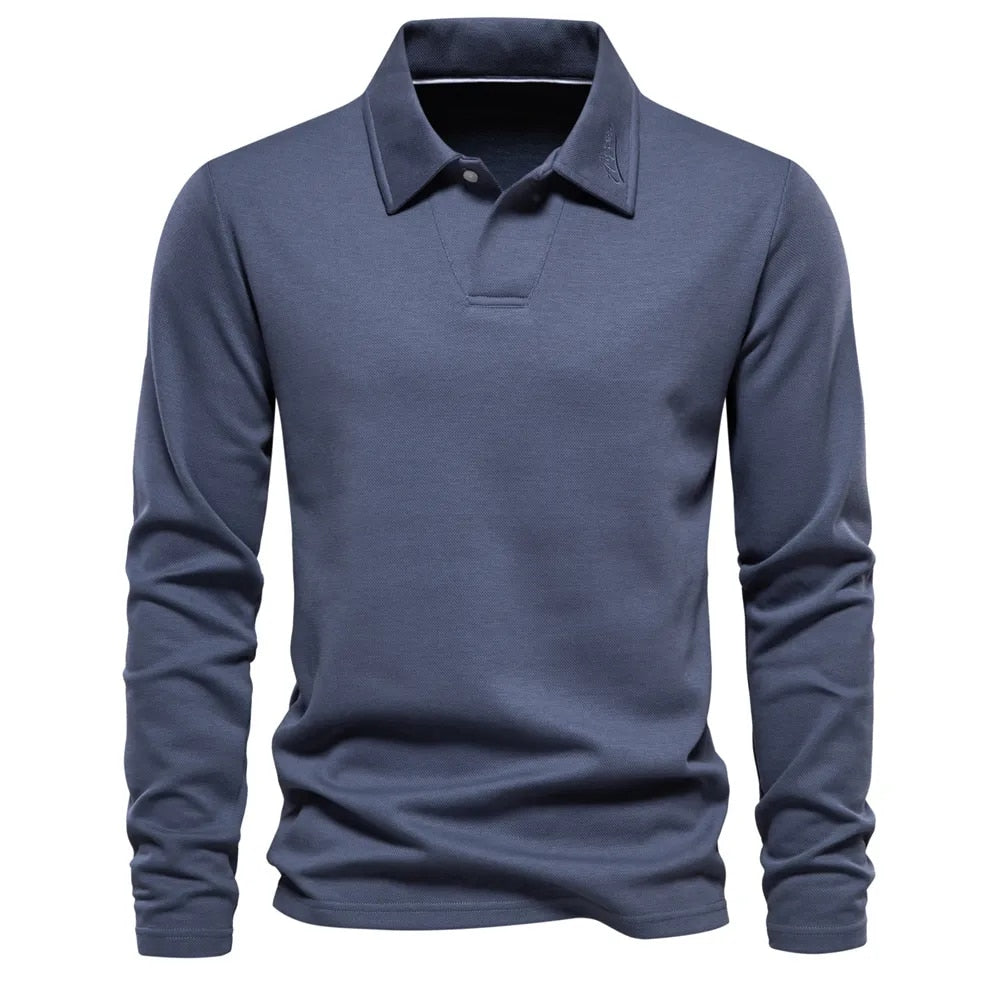 Long-sleeved polo shirt for men for autumn