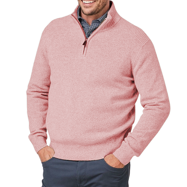 Men's jumper with three-quarter zip