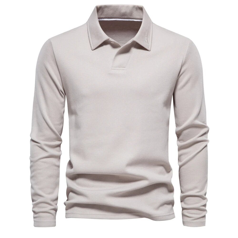 Long-sleeved polo shirt for men for autumn