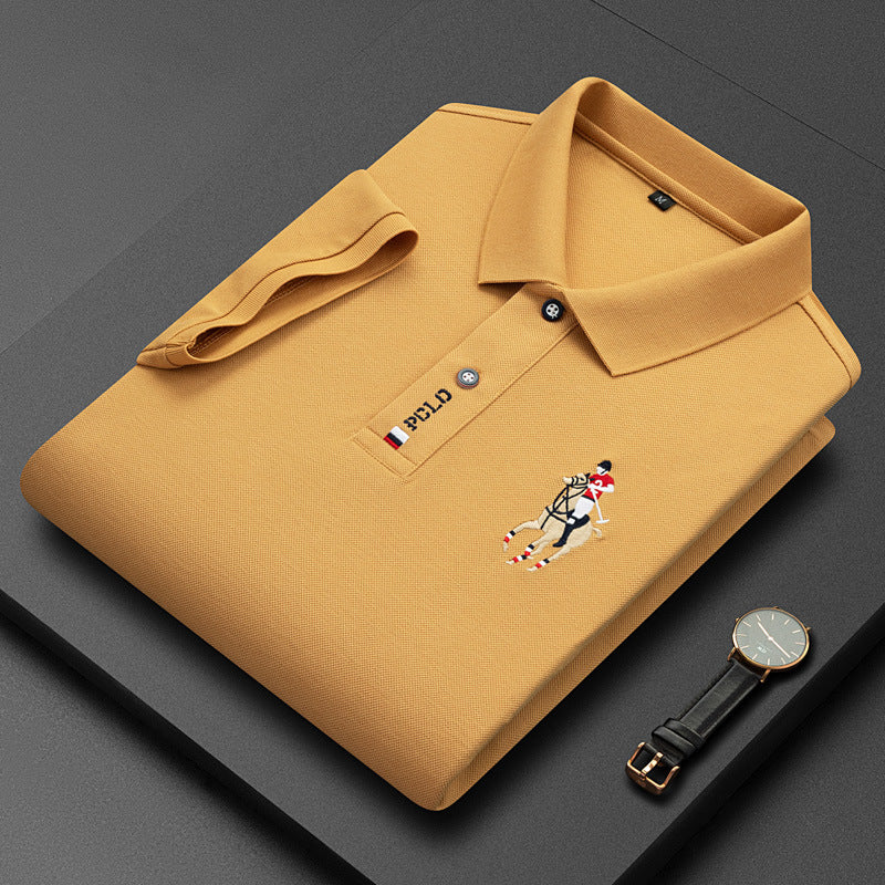 Luxury polo shirt with short sleeves for men