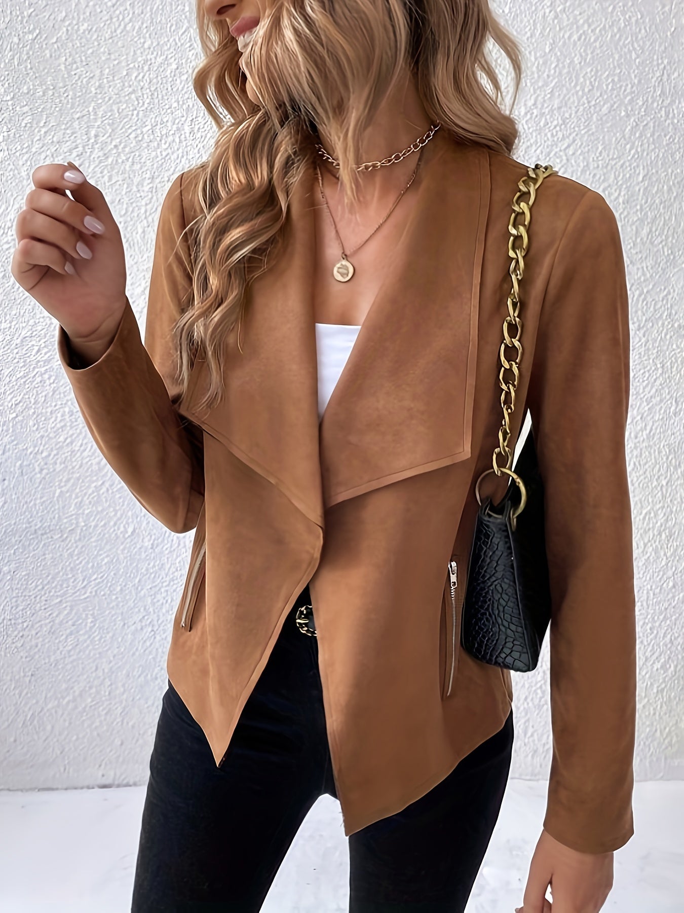 Jacket With Waterfall Collar