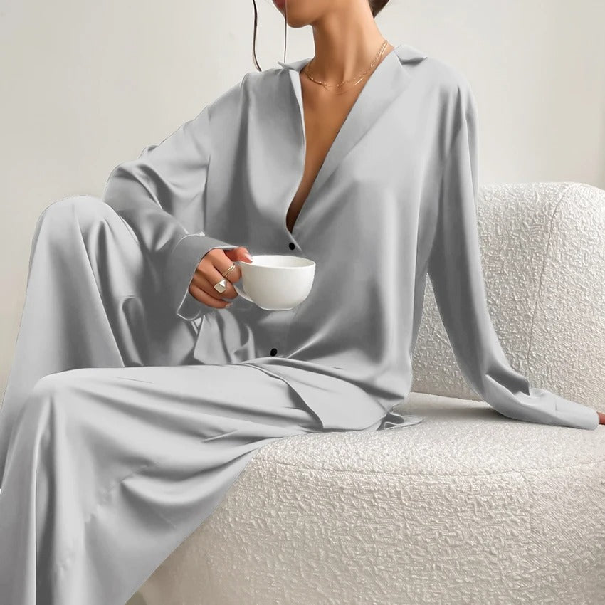 Georgia - Silky Elegance Oversized Pyjama Set