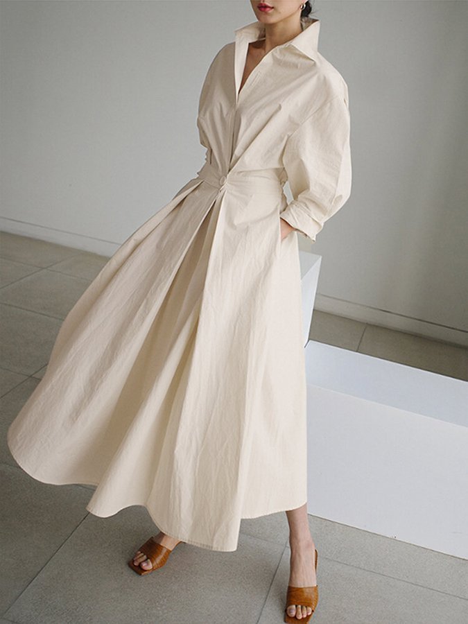 Elegant Maxi Shirt Dress