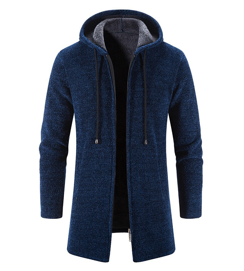 Long-sleeved hoodie cardigan for men