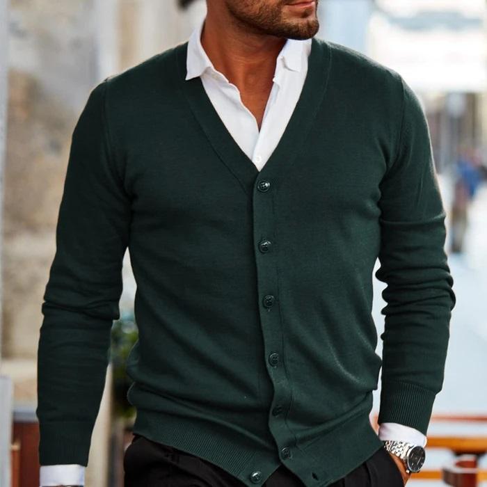 Men's casual cardigan with buttons