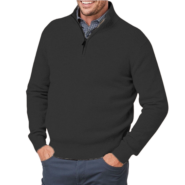 Men's jumper with three-quarter zip