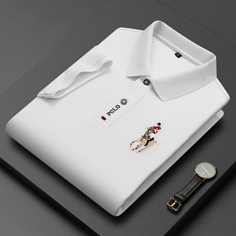 Luxury polo shirt with short sleeves for men