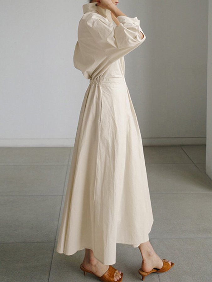 Elegant Maxi Shirt Dress