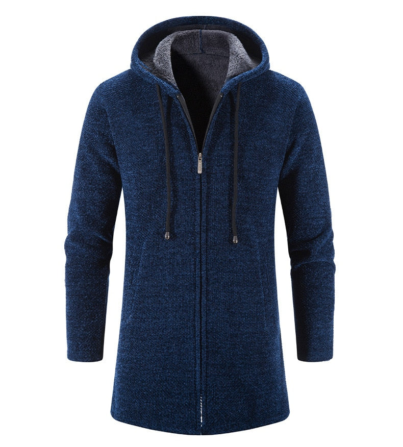 Long-sleeved hoodie cardigan for men