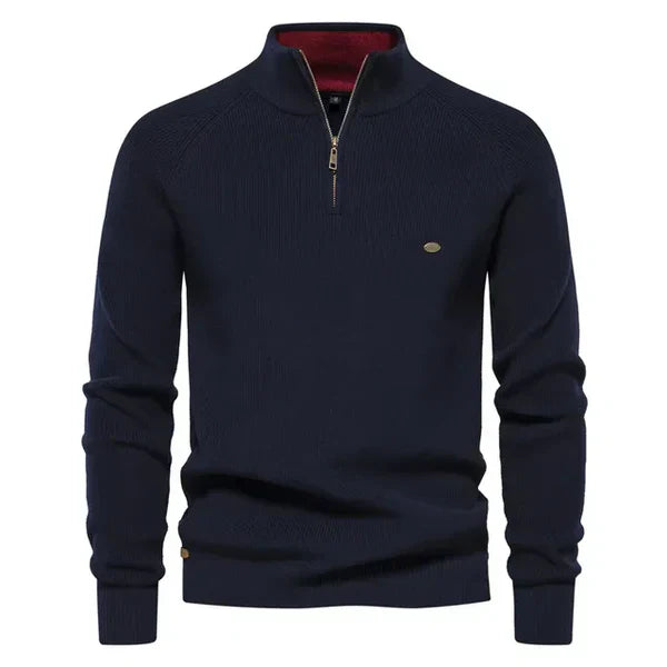 Men's knitted jumper with zip