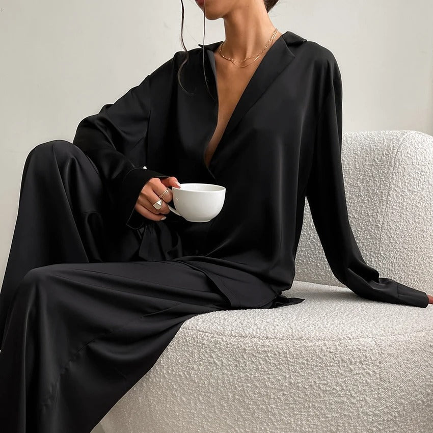 Georgia - Silky Elegance Oversized Pyjama Set