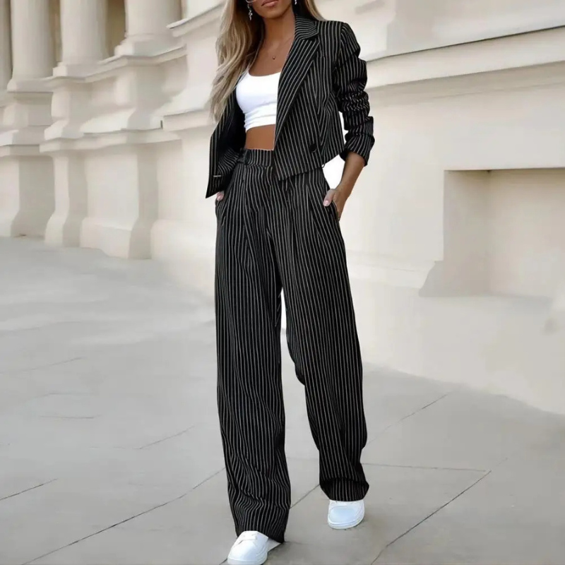 Aliana - Striped Blazer And Trousers