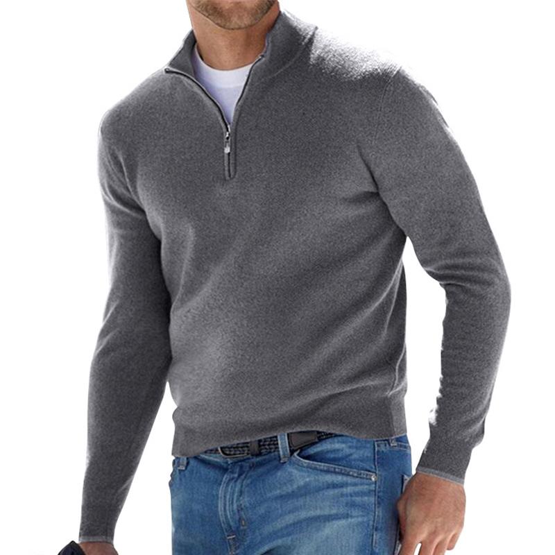 Zip-up cardigan for men