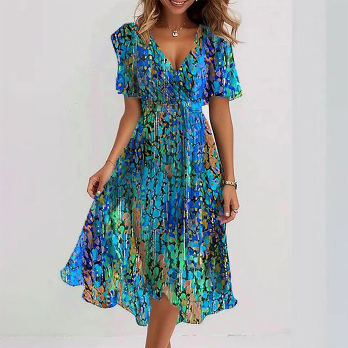 Vibrant V-Neck Summer Dresses for women