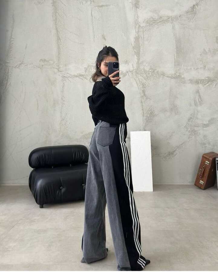 Silvia - High Waisted Straight Patchwork Jeans