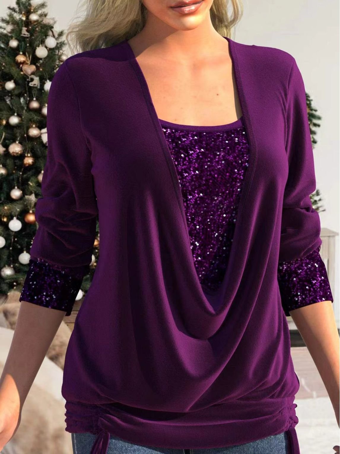 Elara - Elegant Glitter Blouse