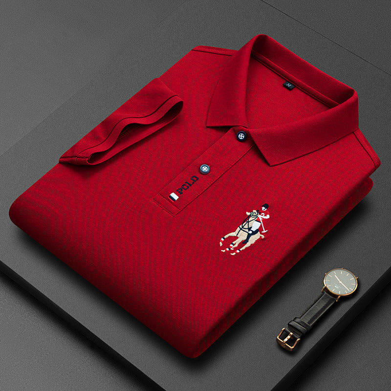 Luxury polo shirt with short sleeves for men