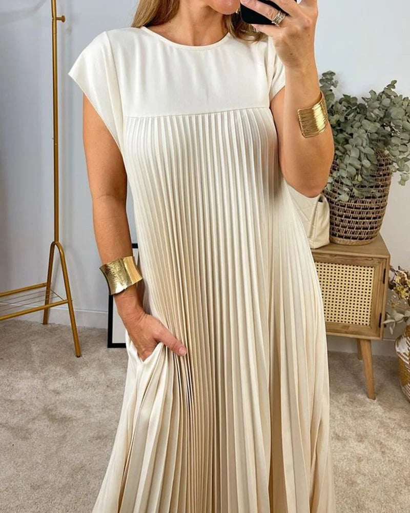 Elegant Pleated Maxi Dress for women