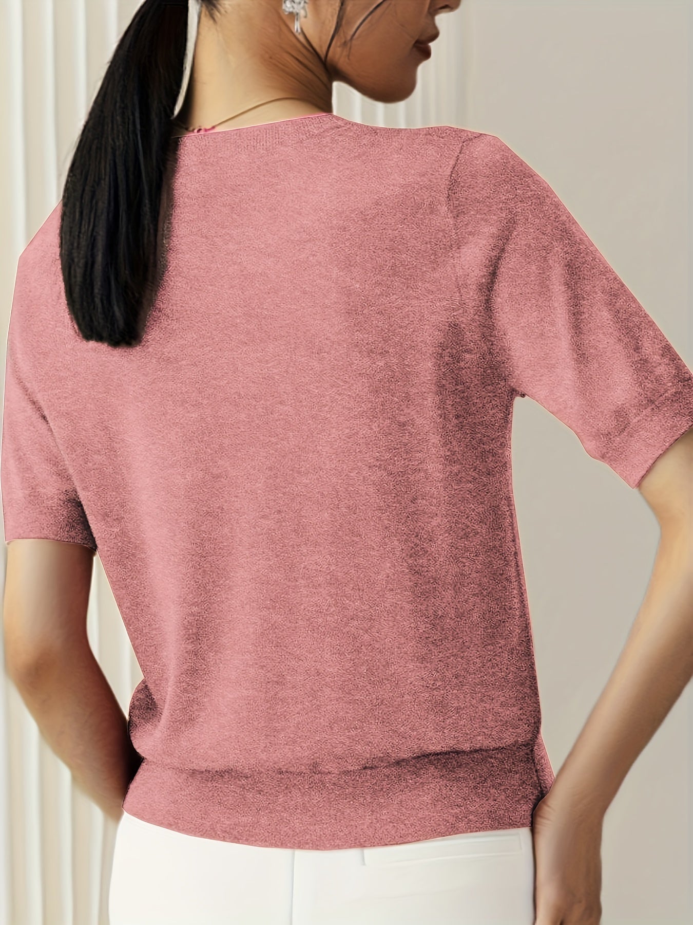 Relaxed Short-Sleeved Summer Sweater