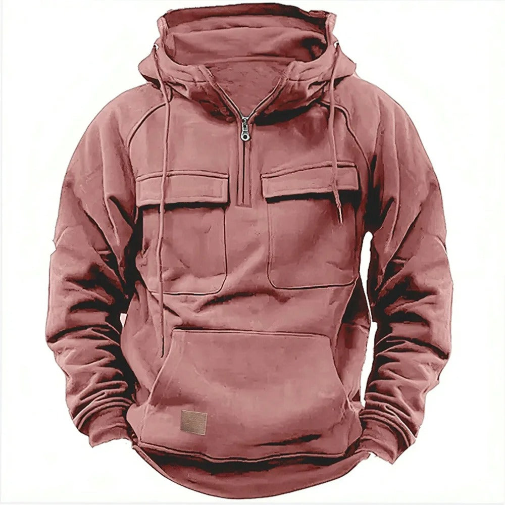 Warm tactical military jacket with zip