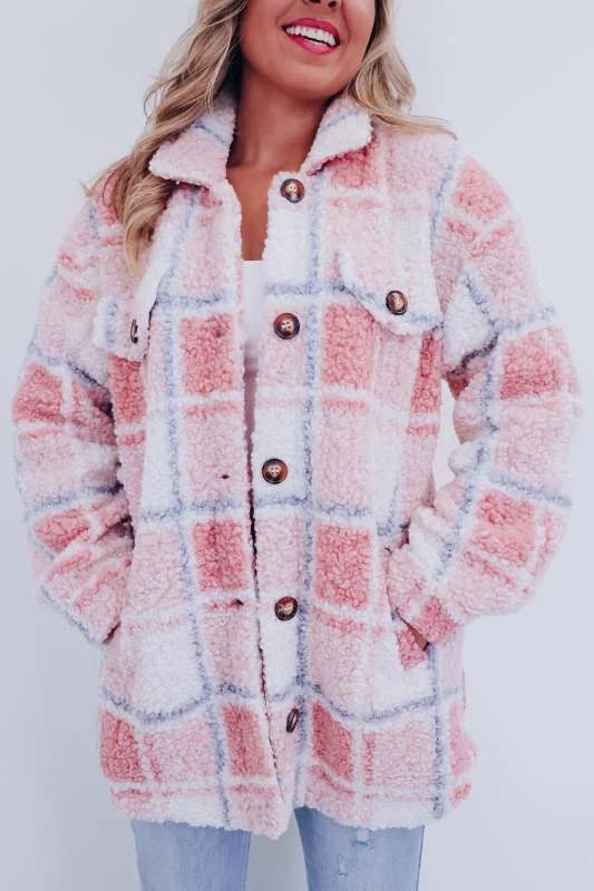 Georgia - Cozy Fleece Plaid Jacket